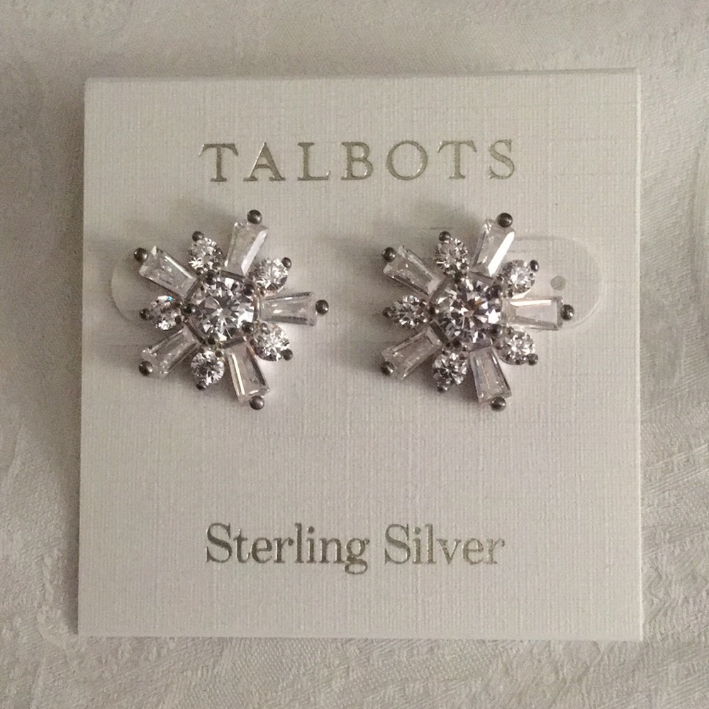 Talbots sterling  silver crystal earrings